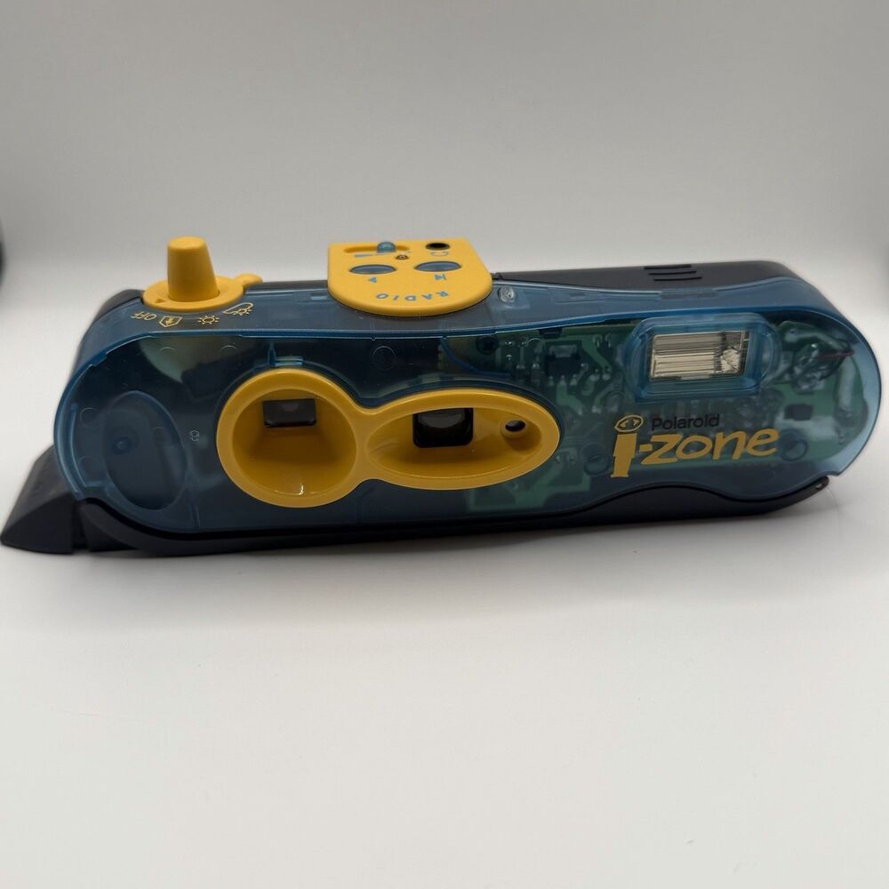 Vintage Polaroid i-Zone Instant Camera FM Radio Blue Yellow Y2K iZone Untested